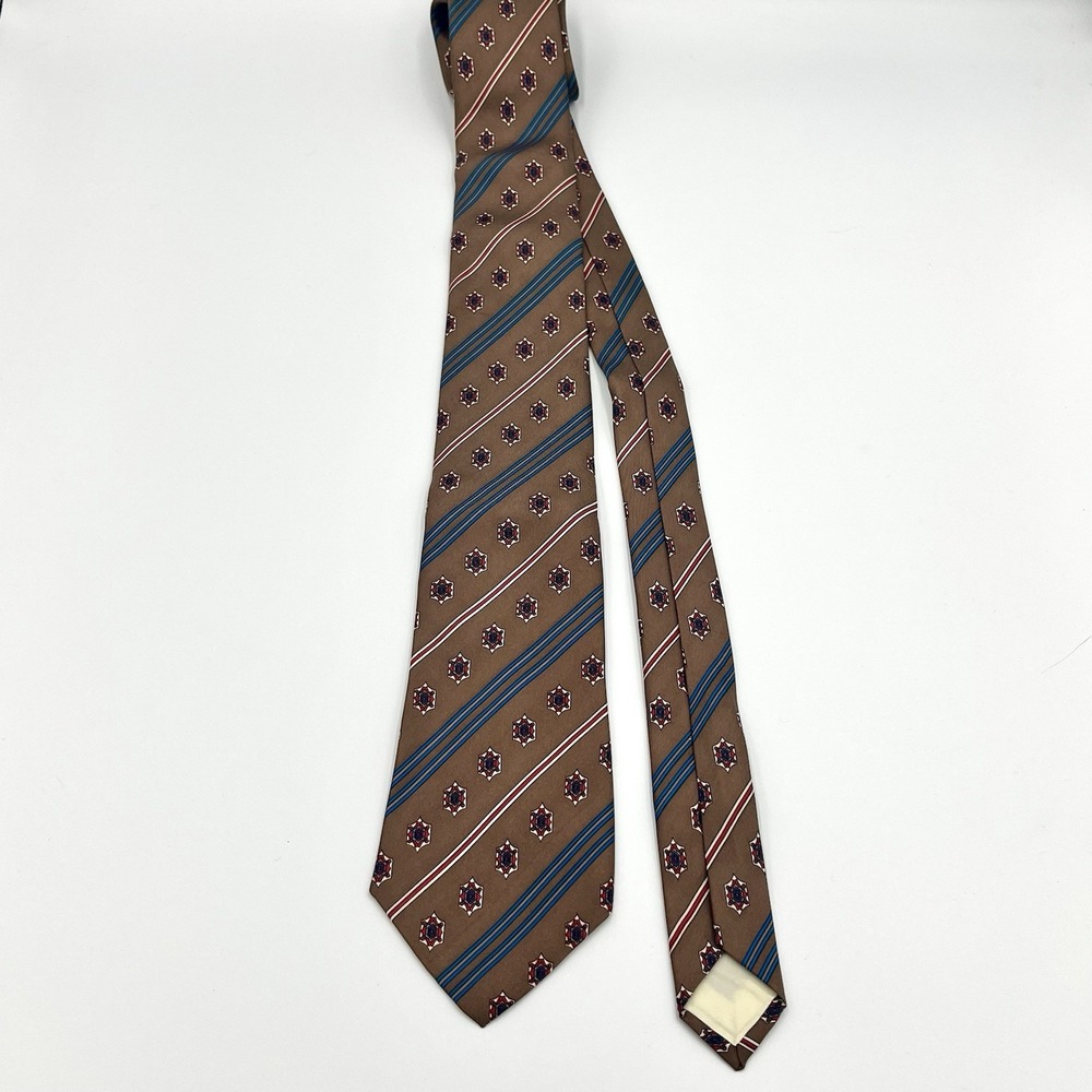 Vintage Yves Saint Laurent Necktie Men Brown Blue… - image 6